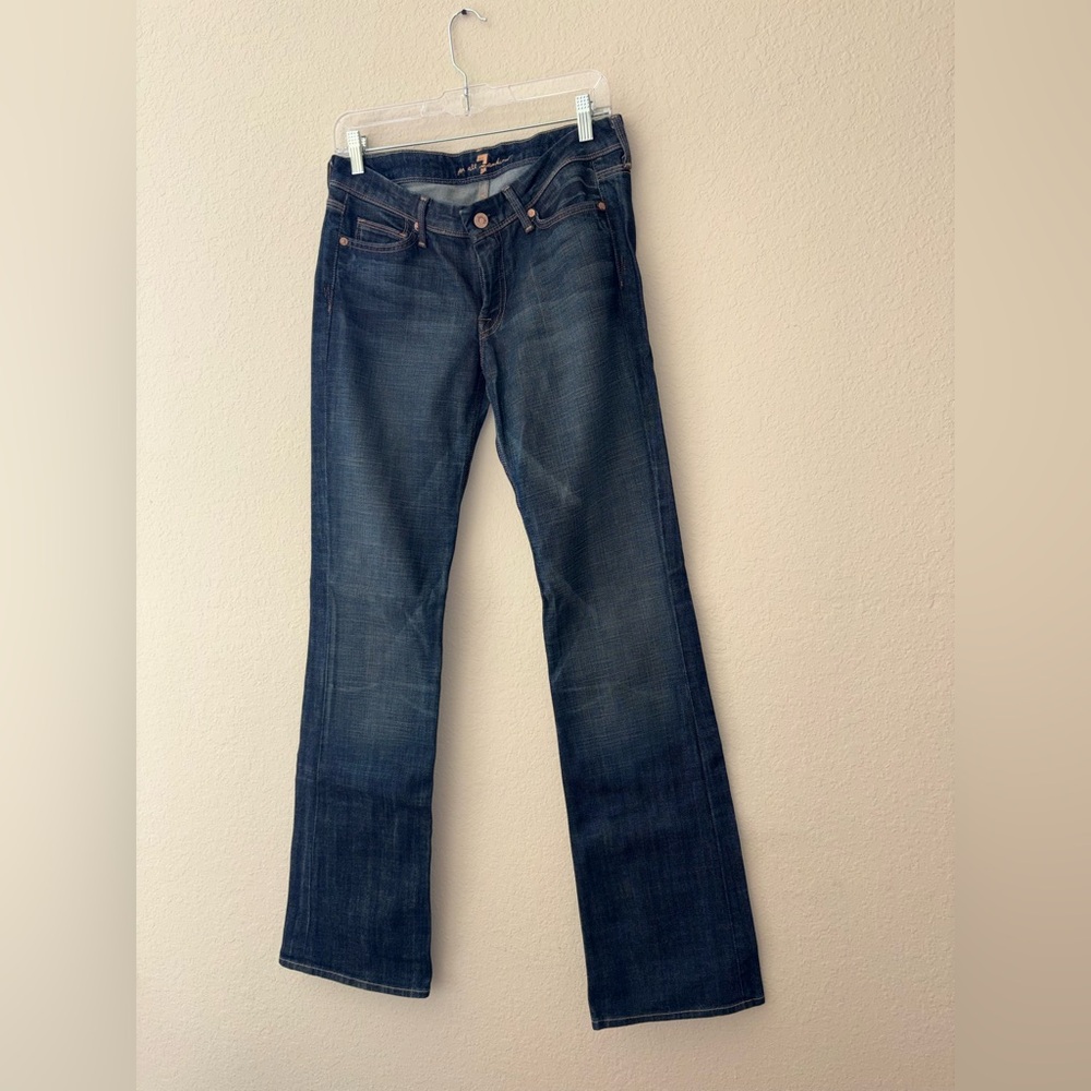 7 For All Mankind Dark Blue Flare Jeans